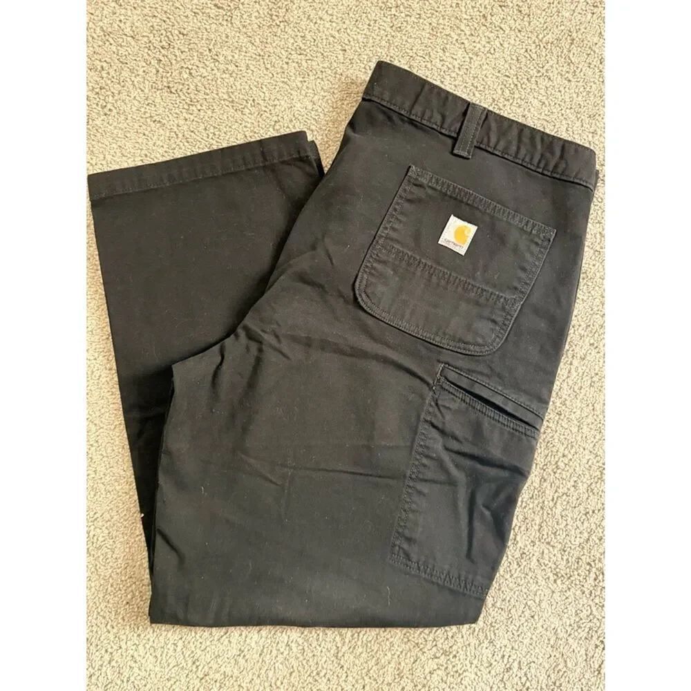 Carhartt Men’s Black Cargo Work Pants with Utility Pockets